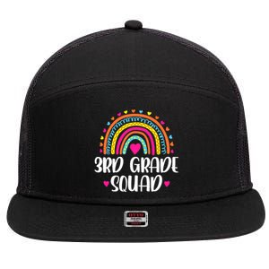 3rd Grade Squad Rainbow Back To School Teacher Wo 7 Panel Mesh Trucker Snapback Hat