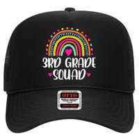 3rd Grade Squad Rainbow Back To School Teacher Wo High Crown Mesh Back Trucker Hat