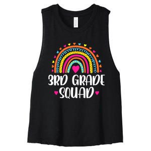 3rd Grade Squad Rainbow Back To School Teacher Wo Women's Racerback Cropped Tank