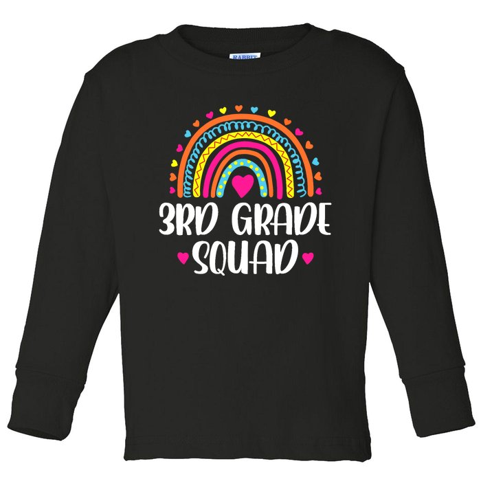 3rd Grade Squad Rainbow Back To School Teacher Wo Toddler Long Sleeve Shirt