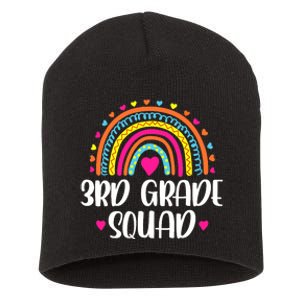 3rd Grade Squad Rainbow Back To School Teacher Wo Short Acrylic Beanie