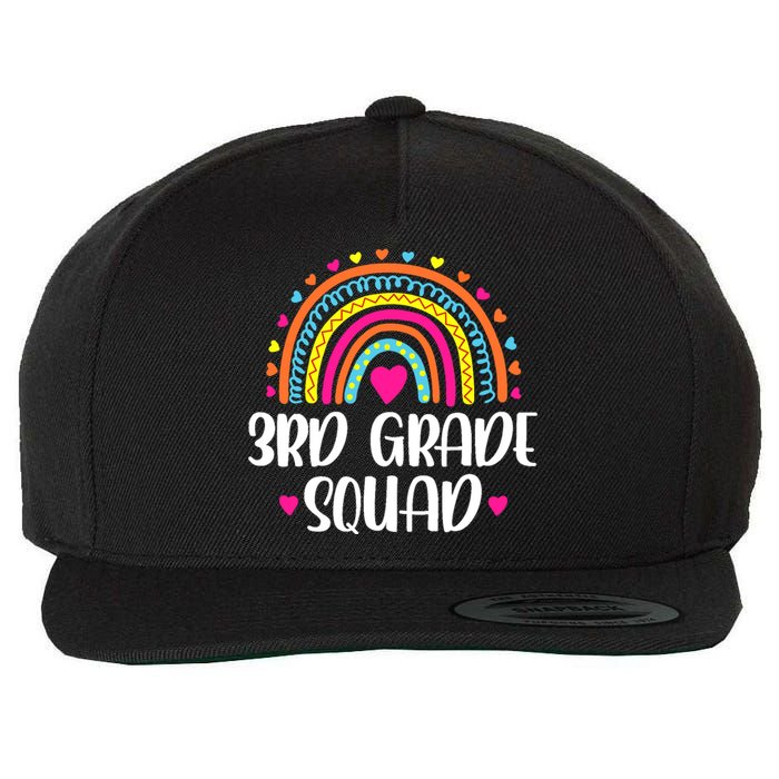 3rd Grade Squad Rainbow Back To School Teacher Wo Wool Snapback Cap