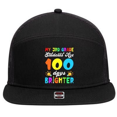 3rd Grade Students Are 100 Days Brighter 100th Day Of School Gift 7 Panel Mesh Trucker Snapback Hat