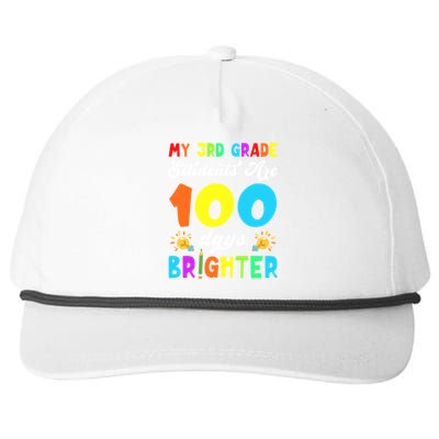 3rd Grade Students Are 100 Days Brighter 100th Day Of School Gift Snapback Five-Panel Rope Hat