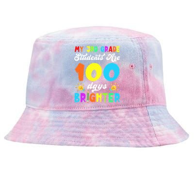 3rd Grade Students Are 100 Days Brighter 100th Day Of School Gift Tie-Dyed Bucket Hat