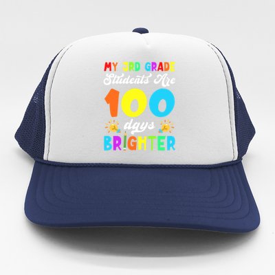 3rd Grade Students Are 100 Days Brighter 100th Day Of School Gift Trucker Hat