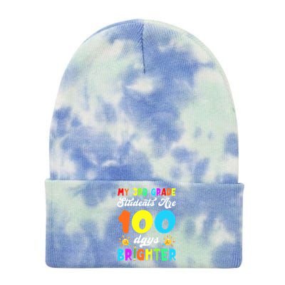 3rd Grade Students Are 100 Days Brighter 100th Day Of School Gift Tie Dye 12in Knit Beanie