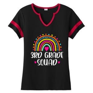 3rd Grade Squad Rainbow Back To School Teacher Wo Ladies Halftime Notch Neck Tee