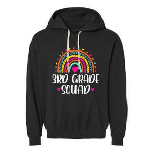 3rd Grade Squad Rainbow Back To School Teacher Wo Garment-Dyed Fleece Hoodie