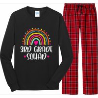 3rd Grade Squad Rainbow Back To School Teacher Wo Long Sleeve Pajama Set