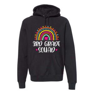 3rd Grade Squad Rainbow Back To School Teacher Wo Premium Hoodie