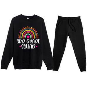 3rd Grade Squad Rainbow Back To School Teacher Wo Premium Crewneck Sweatsuit Set