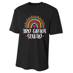 3rd Grade Squad Rainbow Back To School Teacher Wo Performance Sprint T-Shirt