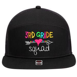 3rd Grade Squad Third Teacher Student Team Back To School 7 Panel Mesh Trucker Snapback Hat