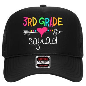 3rd Grade Squad Third Teacher Student Team Back To School High Crown Mesh Back Trucker Hat