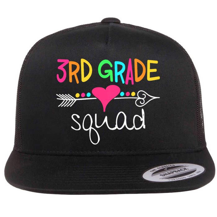 3rd Grade Squad Third Teacher Student Team Back To School Flat Bill Trucker Hat