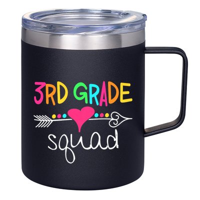 3rd Grade Squad Third Teacher Student Team Back To School 12oz Stainless Steel Coffee Mug
