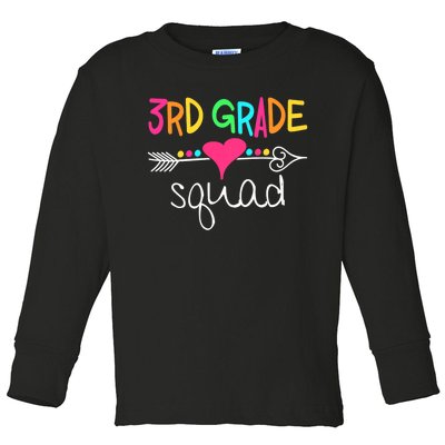 3rd Grade Squad Third Teacher Student Team Back To School Toddler Long Sleeve Shirt