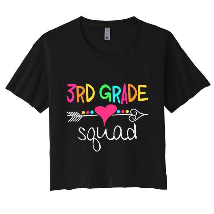 3rd Grade Squad Third Teacher Student Team Back To School Women's Crop Top Tee