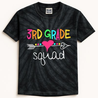 3rd Grade Squad Third Teacher Student Team Back To School Kids Tie-Dye T-Shirt