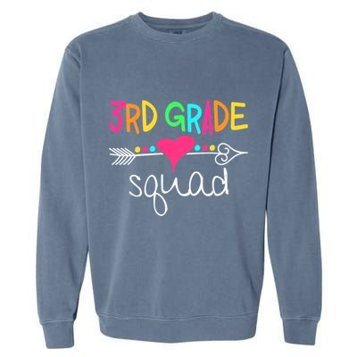 3rd Grade Squad Third Teacher Student Team Back To School Garment-Dyed Sweatshirt