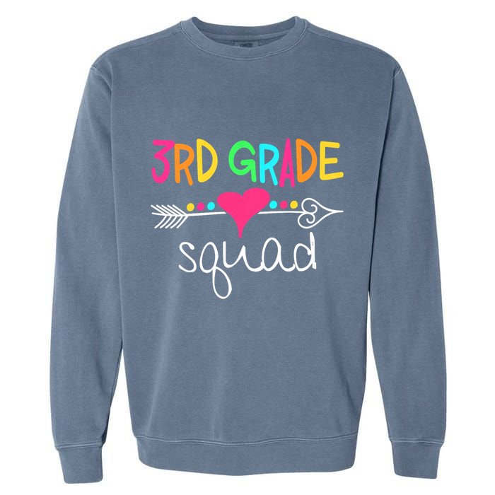 3rd Grade Squad Third Teacher Student Team Back To School Garment-Dyed Sweatshirt