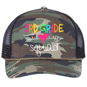 3rd Grade Squad Third Teacher Student Team Back To School Retro Rope Trucker Hat Cap