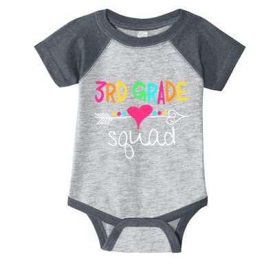 3rd Grade Squad Third Teacher Student Team Back To School Infant Baby Jersey Bodysuit