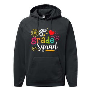 3rd Grade Squad Student Teacher Gift Back To School Performance Fleece Hoodie