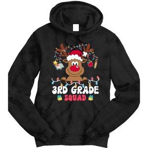 3rd Grade Squad Reindeer Christmas 3rd Grade Teacher Xmas Tie Dye Hoodie