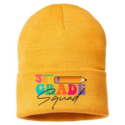 3rd Grade Squad,Team 3rd Third Grade Gift Teacher Back To School Gift Funny Gift Sustainable Knit Beanie