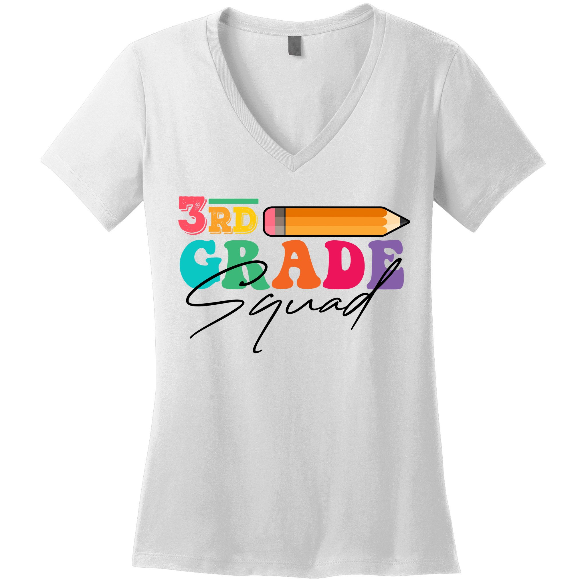 3rd Grade Squad,Team 3rd Third Grade Gift Teacher Back To School Gift Funny Gift Women's V-Neck T-Shirt