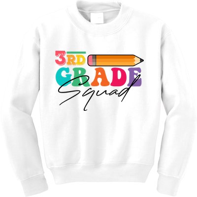3rd Grade Squad,Team 3rd Third Grade Gift Teacher Back To School Gift Funny Gift Kids Sweatshirt