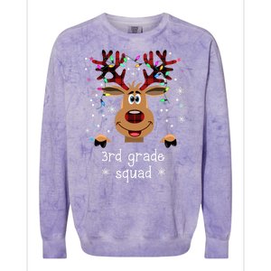 3rd Grade Squad Reindeer Christmas Colorblast Crewneck Sweatshirt