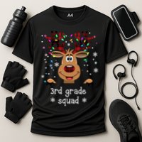 3rd Grade Squad Reindeer Christmas Cooling Performance Crew T-Shirt