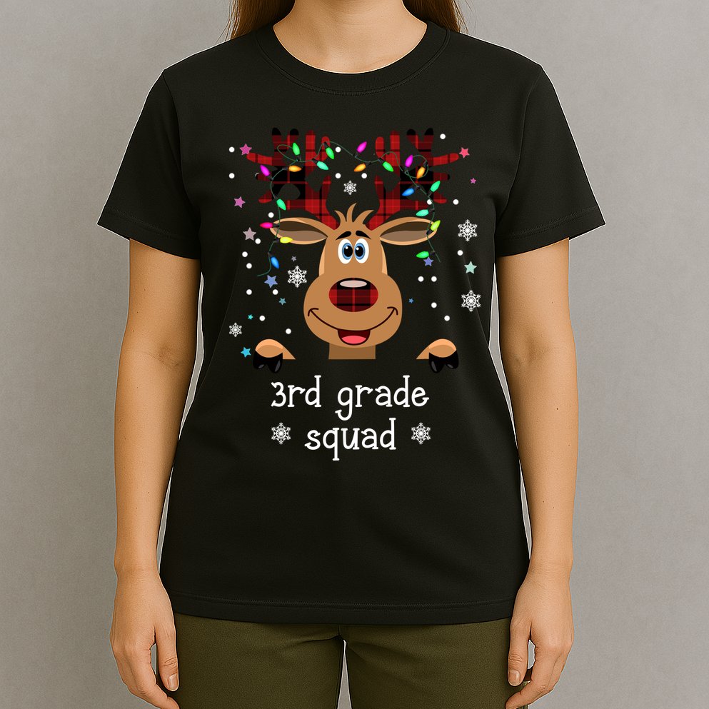 3rd Grade Squad Reindeer Christmas T-Shirt