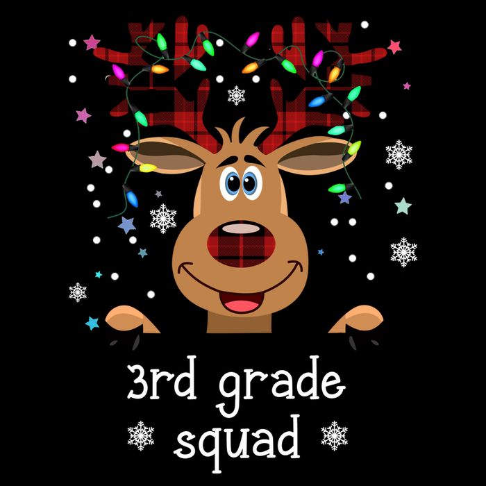 3rd Grade Squad Reindeer Christmas Premium T-Shirt