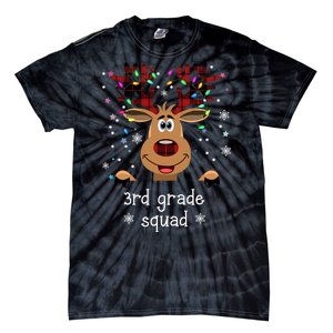 3rd Grade Squad Reindeer Christmas Tie-Dye T-Shirt