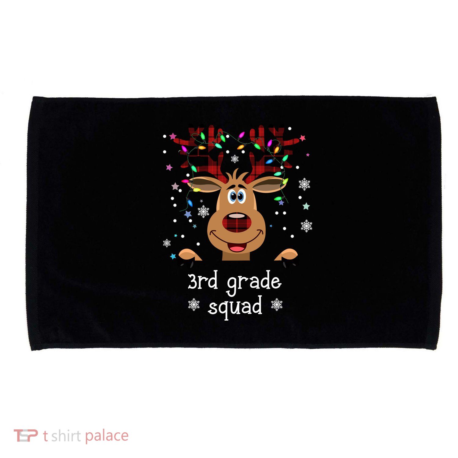 3rd Grade Squad Reindeer Christmas Microfiber Hand Towel