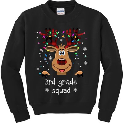 3rd Grade Squad Reindeer Christmas Kids Sweatshirt