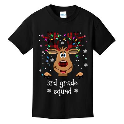3rd Grade Squad Reindeer Christmas Kids T-Shirt