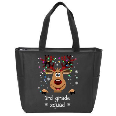 3rd Grade Squad Reindeer Christmas Zip Tote Bag