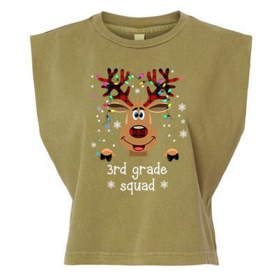 3rd Grade Squad Reindeer Christmas Garment-Dyed Women's Muscle Tee