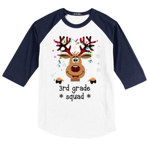 3rd Grade Squad Reindeer Christmas Baseball Sleeve Shirt