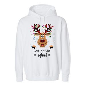 3rd Grade Squad Reindeer Christmas Garment-Dyed Fleece Hoodie