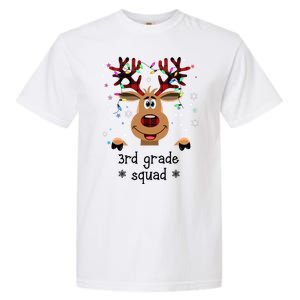 3rd Grade Squad Reindeer Christmas Garment-Dyed Heavyweight T-Shirt