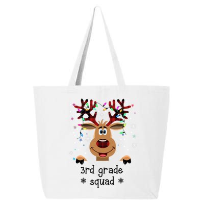 3rd Grade Squad Reindeer Christmas 25L Jumbo Tote