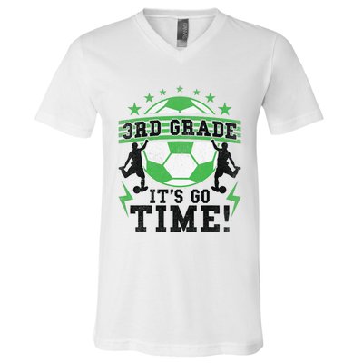 3rd Grade Soccer Back To School First Day Of 3rd Grade V-Neck T-Shirt