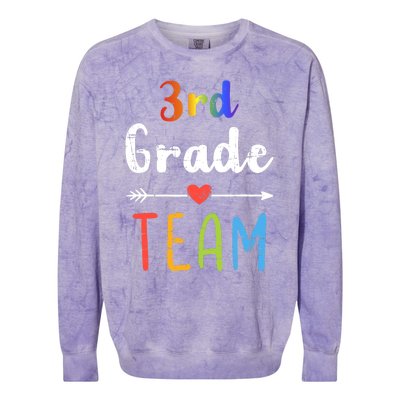 3rd Grade Team Third Back To School Student Teacher Squad Colorblast Crewneck Sweatshirt