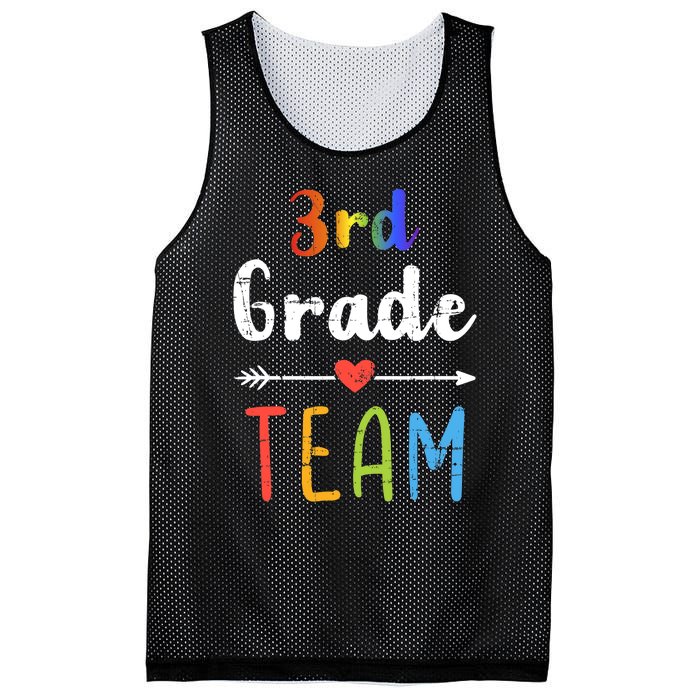 3rd Grade Team Third Back To School Student Teacher Squad Mesh Reversible Basketball Jersey Tank